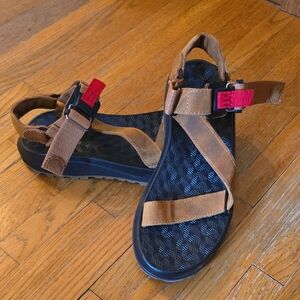 Danner Brown and Red Leather Sport Sandals